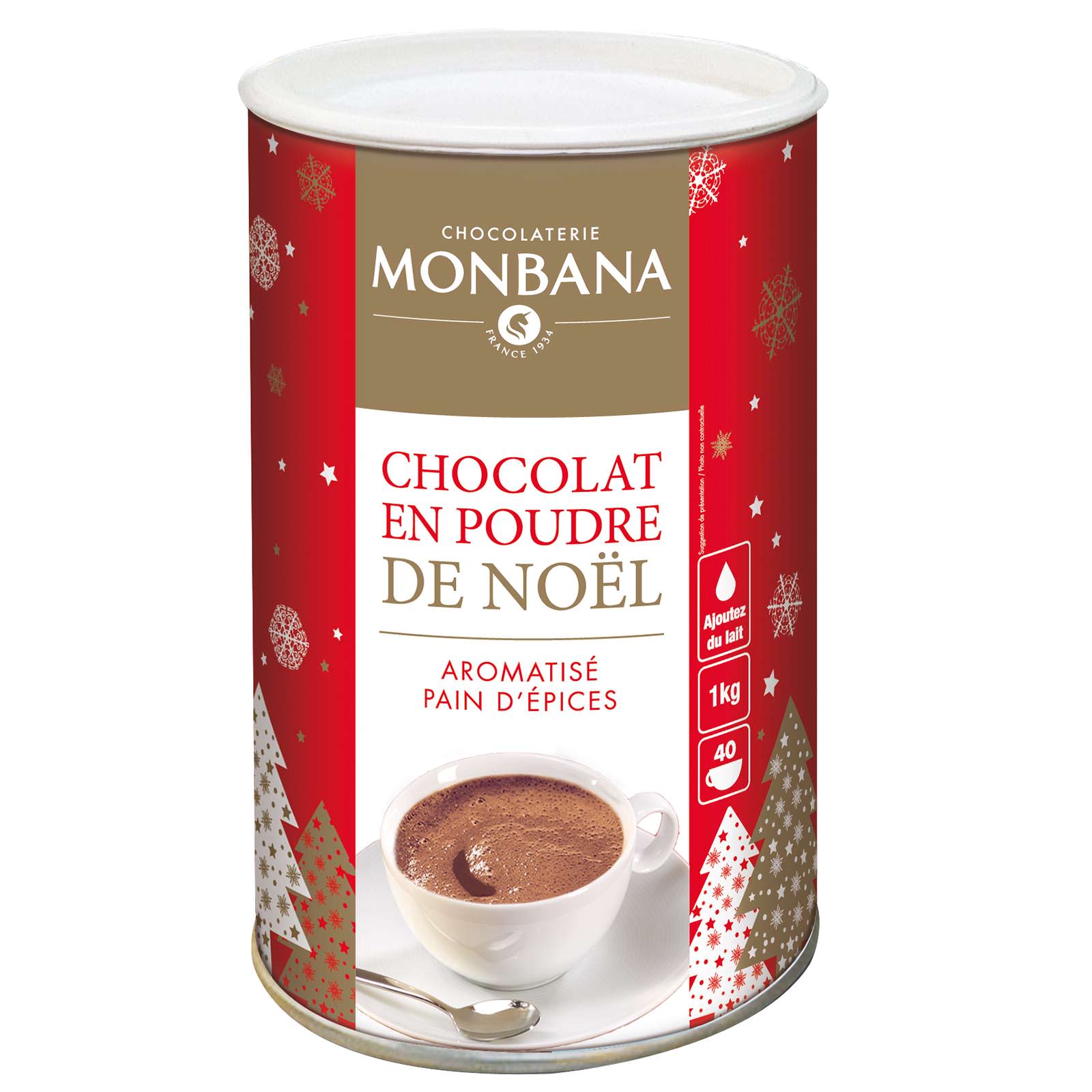 Maison Merling - Chocolat en poudre de Noël 250g Monbana