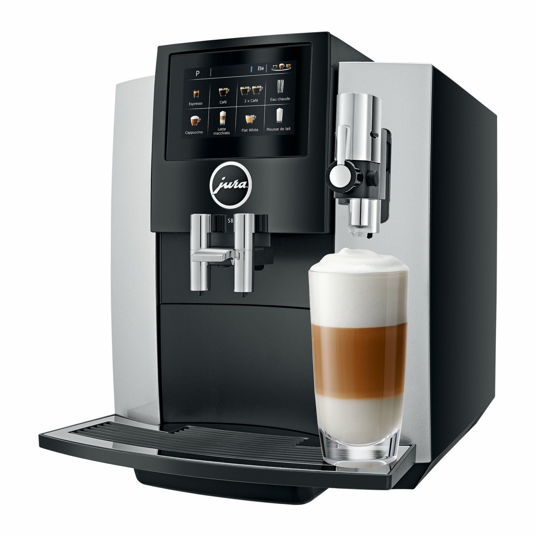 Jura S8 servant un latte macchiato