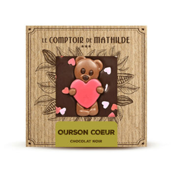Le Comptoir de Mathilde Tablette Chocolat Noir Ourson Coeur 80g